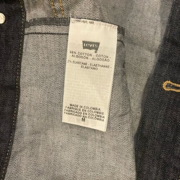 Levis Denim Trucker Jacket Dark Wash Medium Size M - Picture 8 of 15
